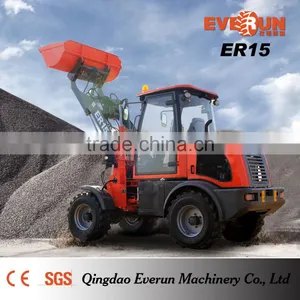 Everun Brand ER15 Front Wheel Loader With Agricultral Tyre thumbnail-5