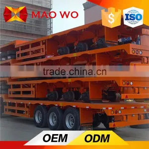 China 40ft Container 40ton Flatbed Semi Trailer Price for Hot Sale thumbnail-3