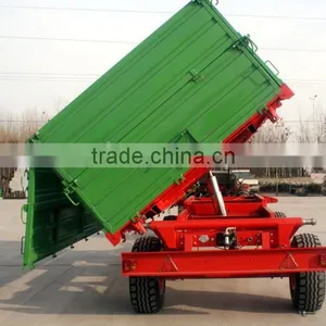 Hot Sale Euro Style Tractor Use Hydraulic 8 Tons,heavy Duty Farm Tipping Trailer, Rear and Side Tipping With CE thumbnail-1