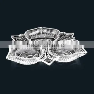 Phoenix Shape Lead-free Recycled Clear Glass Dinnerware Plates thumbnail-1