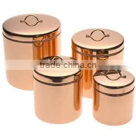Kitche Canisters, Rose Gold Color Copper Canisters, Elegant Copper Canisters, Copper Jars,decorative Canisters for Kitchen thumbnail-1