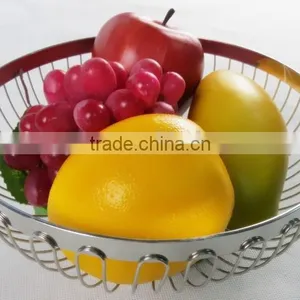 Different Size Round Shape Metal Wire Fruit Basket Chrome thumbnail-2