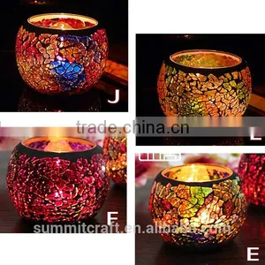 Modern Mini Colourful Glass Mosaic Candle Jar thumbnail-4