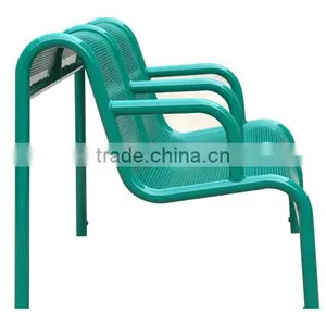 High Backed Outdoor Metal Resting Bench thumbnail-4