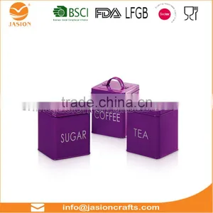 SET1624 Sugar Canister Tea Can Coffee Jar Powder Coated Iron Bread Bin thumbnail-6