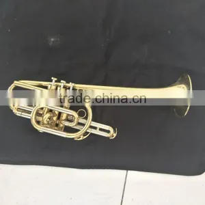 Gold Lacquer Marching Brass Musical Instrument Marching Trumpet thumbnail-1