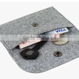 Eco Friendly Personalized Grey Felt Card Holder for Available thumbnail-2