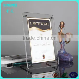 KM-CP56 Tabletop Acrylic Pcture Frame With ad Nails , Free Standing Lucite Photo Holder, Information Poster Holder With Screw thumbnail-1