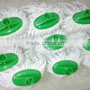 White Cotton Mop Head With Green Plastic Socket thumbnail-1