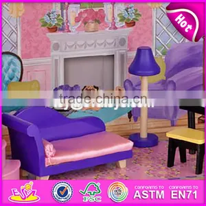 New Design 16 Pieces of Furniture Elegant Dollhouse Suite Wooden 18 Inch Doll House for Children W06A232 thumbnail-3