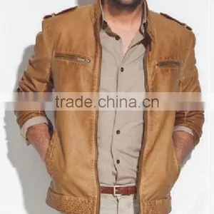 2014 Canada pu Jacket Bomber Style Wholesale Leather Jackets for Men thumbnail-1