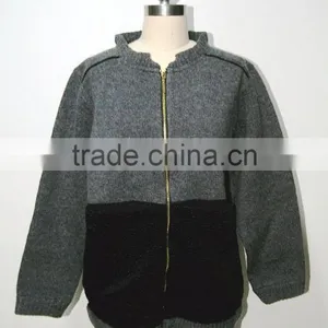 Acylic Zipper Cardigan Big Gauge SWEATER SPRINGAIR CASHMERE CO.,LTD thumbnail-1