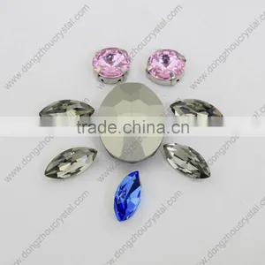 Machine Cut Decorative Crystal Glass Stone With Metal Claw thumbnail-6