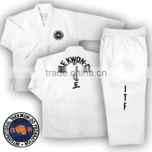 High Quality ITF Taekwondo Uniform White Printed thumbnail-1
