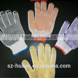 CE Standard Working Gloves,safety Pvc Dotted Cotton Glove,high Quality Canvas Gloves thumbnail-2