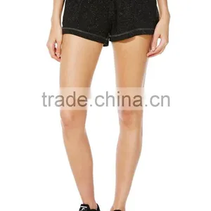 Wholesale Plain Black Women Sweats Shorts, Sports Shorts Running Shorts thumbnail-3