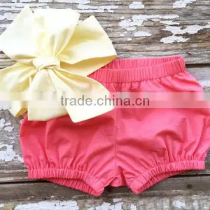 Plain Cotton Baby Summer Clothes Lovely Baby Girl Bloomers thumbnail-5