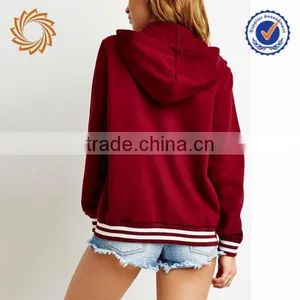 Custom 100%coton Winter Warm Women Fleece Jacket Snap Button With Hood thumbnail-2