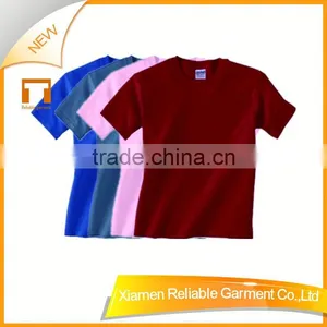 160GSM 100% Cotton Plain Red T-shirts for Kids With Good Quality thumbnail-1