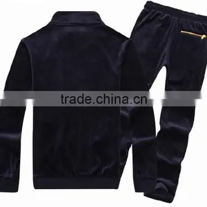 Hot Sale Custom Design Cheap Mens Velvet Sports Track Suit thumbnail-2