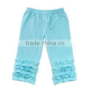 Wholesale Toddler Leggings Fitting Ruffle Boutique Girls Pants Kids Cotton Pants thumbnail-2
