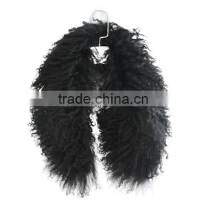 Myfur Ladies Real Mongolian Lamb Fur Collar for Women Coat Trimmed thumbnail-2