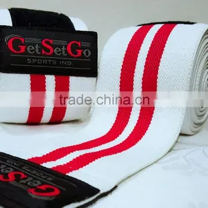 Elasticated Weightlifting Knee Wraps thumbnail-1