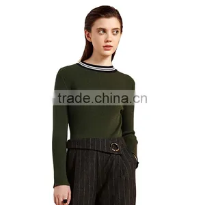 Green Color Women Sweater 2017 Fashion Round-neck Pullover Sweater thumbnail-4