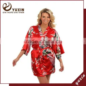Satin Wedding Robes Silk Bridal Party Bathrobes Robe de Soiree RS1-0016 thumbnail-1