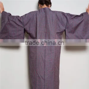 Newest Style Jacket With Squared Neck Haori Full Textured Yarn Dye Silk Kimono thumbnail-3