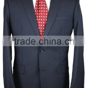 NAAMS MEN'S WOOL 2 BUTTON 2 VENT SLIM FIT SUIT JACKET FLAT FRONT PANT NAVY HERRINGBONE thumbnail-5