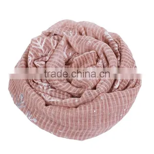 Cotton Polyester Blend Scarves & Wraps Rectangle Silver Dark Pink Christmas Snowflake Chinese Scarf thumbnail-3