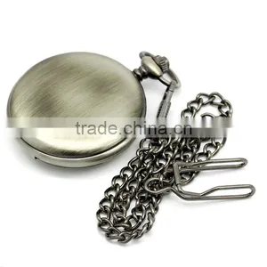 Bulk Sale Cheap Ound Gunmetal Roman Numerals Carved Pocket Watches thumbnail-2