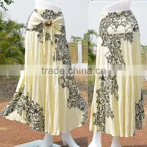 Latest Fashion New Designed Print Maxi Hippie Boho Skirt Gypsy Casual Coco Buckle Hippie Skirt thumbnail-1