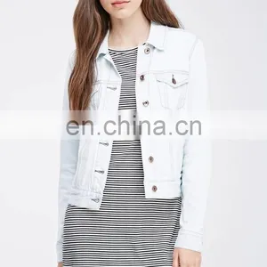China Factory Supply Long Sleeve Classic Denim Jacket Women Cheap Wholesale thumbnail-6