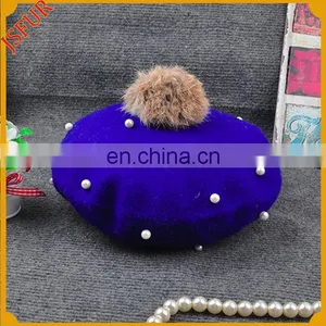 Custom Colour Real Fox Fur Pearl Kids Cap Hat thumbnail-3