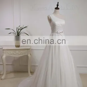 EB2910 One Shoulder Beading Tulle Wedding Dress thumbnail-1