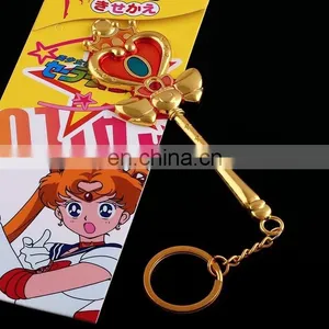 New Style Hot Golden Heart Mark Sailor Moon Key Chain Wholesale Fashion Anime SailorMoon Key Chain for Kid thumbnail-1