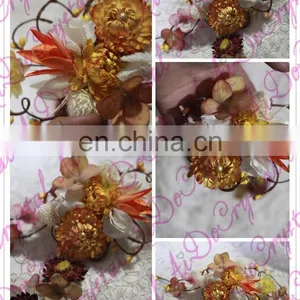Aidocrystal Wedding Diamond Headpiece,artificial Bridal Hair Flower Accessories for Party thumbnail-3