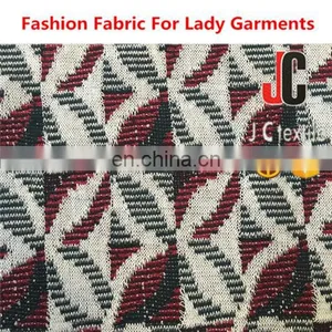 Fabric Importers Recycled Polyester Rayon Spandex T/R Yarn Dyed Jacquard Stretch Knit Fabric thumbnail-4