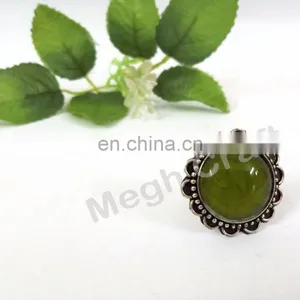 Vintage Bohemian Ring- Handmade Silver Natural Bohemian Gypsy Stone Stone thumbnail-1