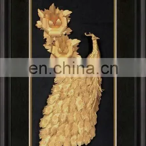 24k Gold Artificial Decorative Peacock thumbnail-1