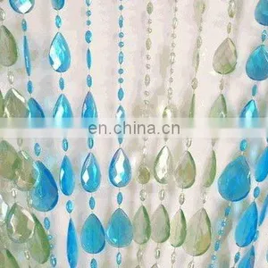 Blue/Lime Raindrop Doorway Beaded Curtains thumbnail-1
