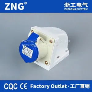 16A 230V 3 Pin Surface Mounting Industrial Socket IP44, Wall Mounted Industrial Power Socket 16A 2P+PE thumbnail-3