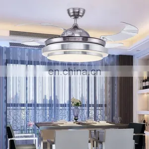 Factory Direct Living Room Restaurant Bedroom Silver LED Fan Lights Modern Minimalist Chandelier Ceiling Fan Light thumbnail-6