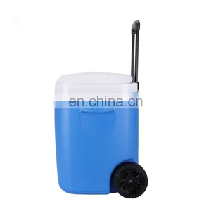Portable Modern Camping Trolley Hiking Portable Beer Plastic Vaccine Cooler Drinks Camping Cooler Box With Wheels thumbnail-5