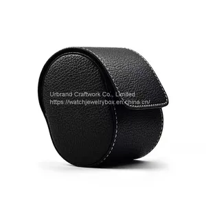 New High-grade PU Leather Snap on Portable Single Travel Watch Packing Box Storage Bag thumbnail-5