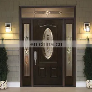 Simple Cheap Outside Solid Oak Doors Wooden Glass Door Design thumbnail-5