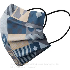 3 Ply Disposable Medical Face Mask Minority Style Blue Color CE Marked and Meets the Requirements of EN14683:2019 Type I thumbnail-3