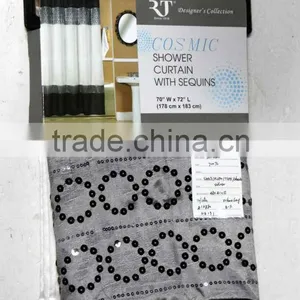 HIGHT QUALITY COSMIC SHOWER CURTAIN WITH SEQUINS FROM CHINA thumbnail-1